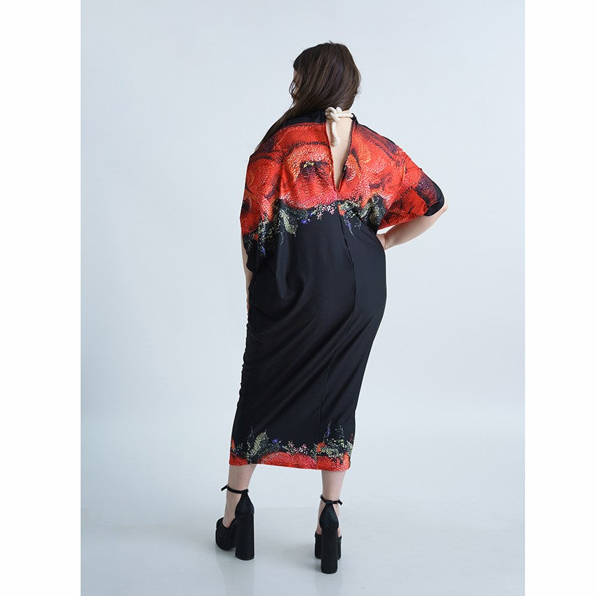 Дълга черна лятна рокля Атина