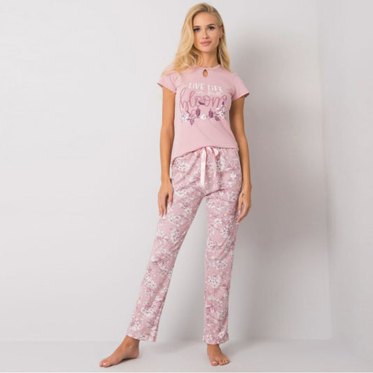 Дамска памучна пижама от тениска с панталон B-3260
