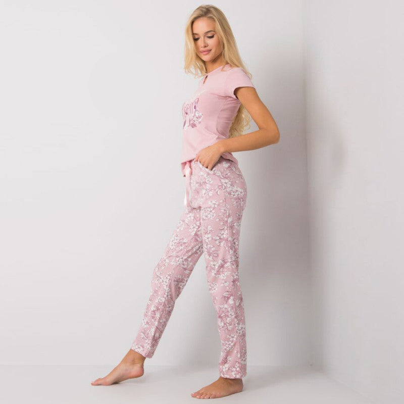 Дамска памучна пижама от тениска с панталон B-3260
