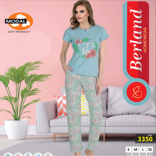 Дамска пижама от тениска с панталон B-3350