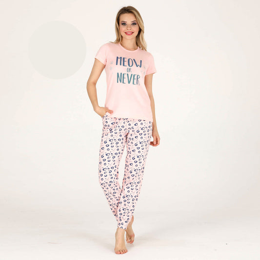 Дамска пижама от тениска с панталон B-3351