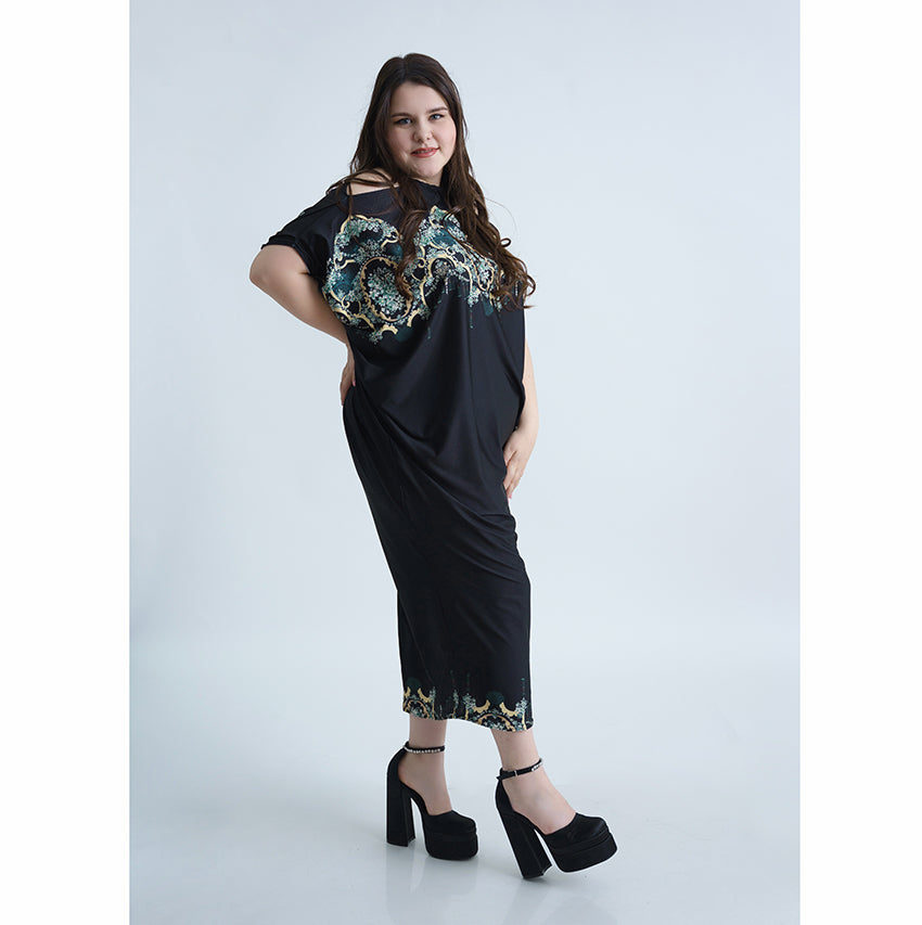 Дълга черна лятна рокля Корида