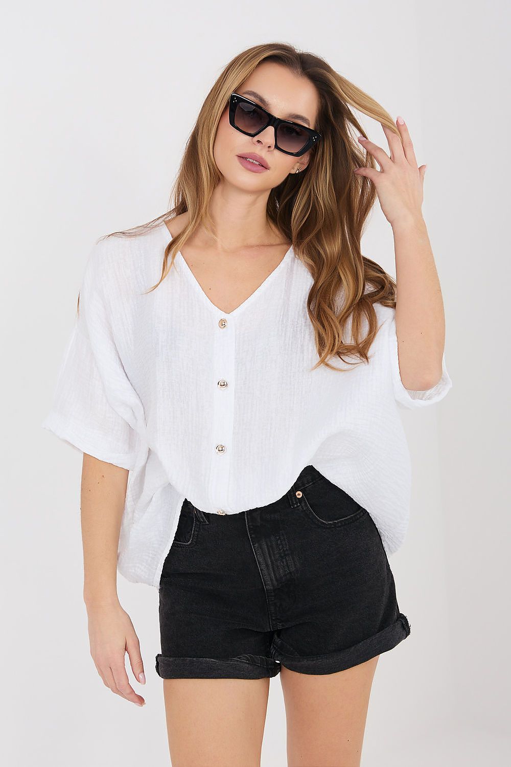  Риза с къс ръкав model 225512 Italy Moda 