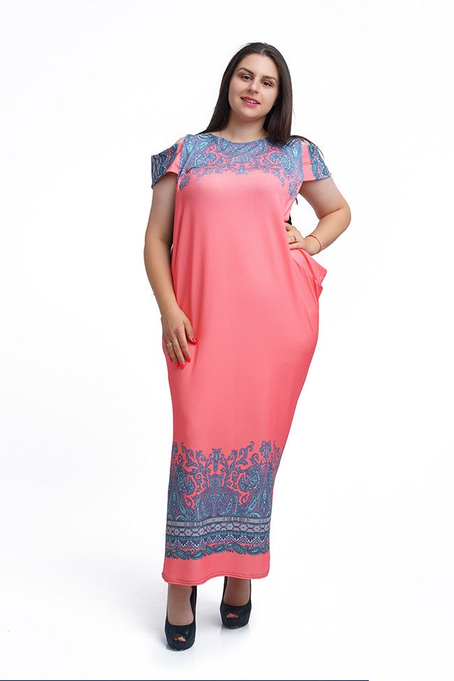 Дълга права рокля в коралов цвят Даниела