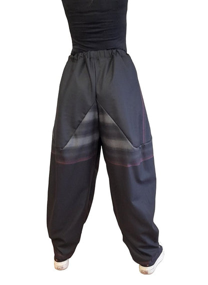 Дамски черен широк панталон Дарина