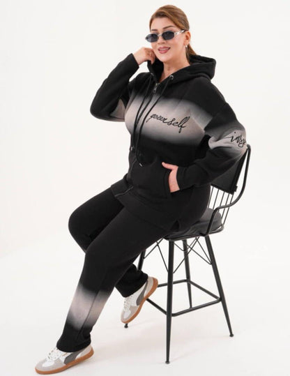 Ватиран комплект от суитшърт с панталони Деми