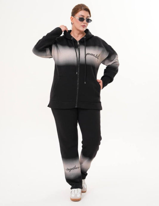 Ватиран комплект от суитшърт с панталони Деми