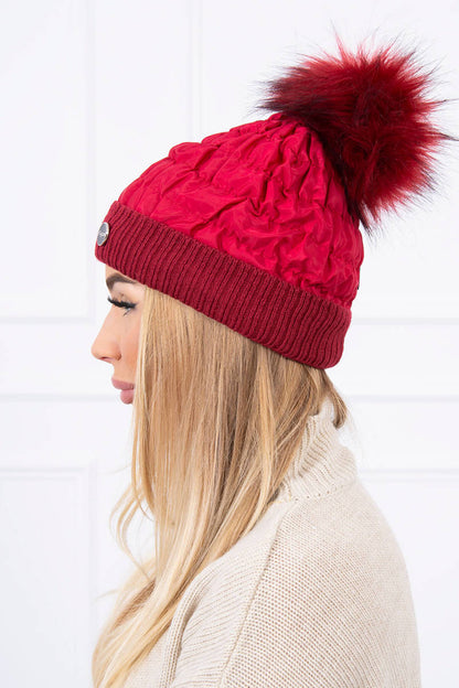Дамска шапка с помпон K160