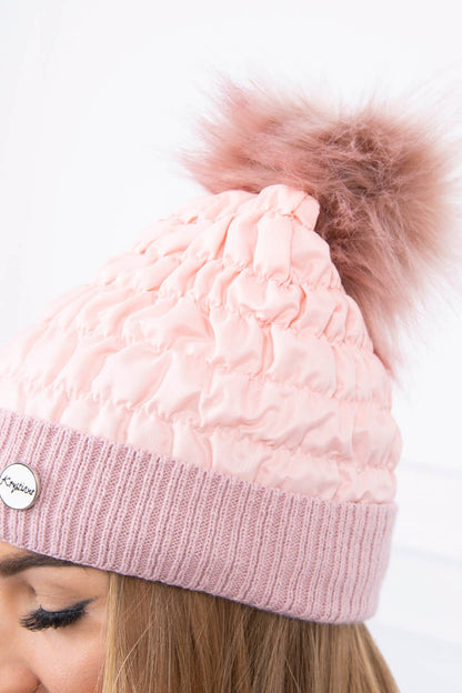 Дамска шапка с помпон K160