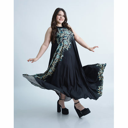 Дълга черна лятна рокля Хенриета