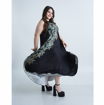 Дълга черна лятна рокля Хенриета