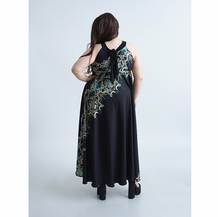 Дълга черна лятна рокля Хенриета