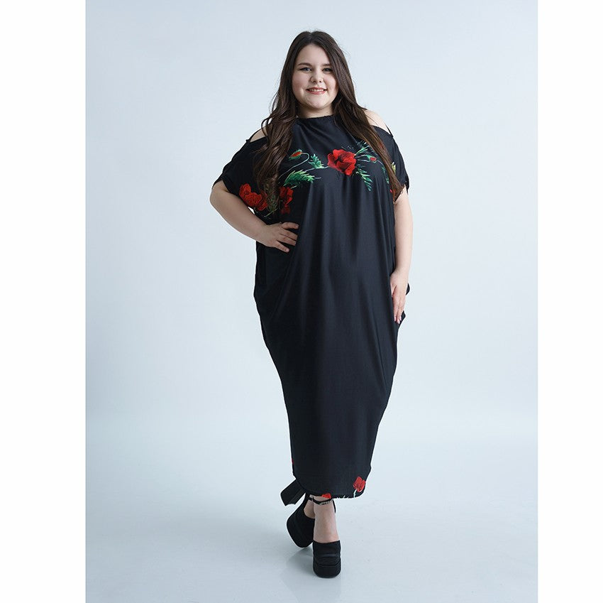 Дълга черна лятна рокля Хилда