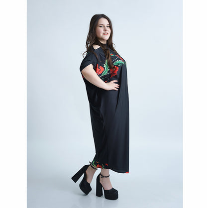 Дълга черна лятна рокля Хилда