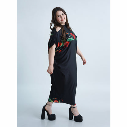 Дълга черна лятна рокля Хилда