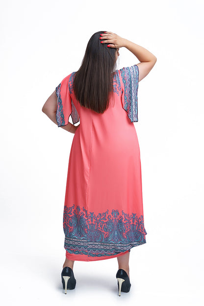 Дълга рокля с къс ръкав Иглика