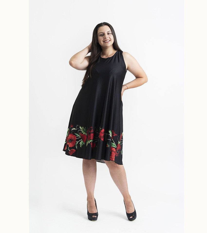 Къса черна рокля без ръкави Изабел