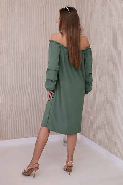 Испанска рокля с декоративни ръкави ИТ-19