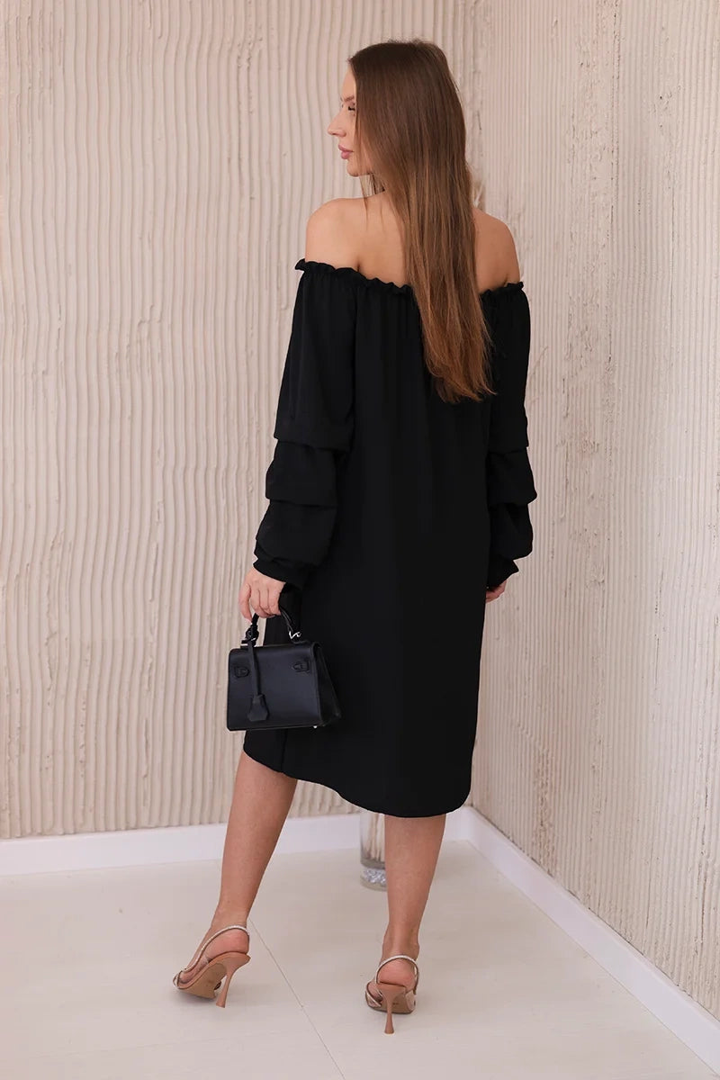 Испанска рокля с декоративни ръкави ИТ-19