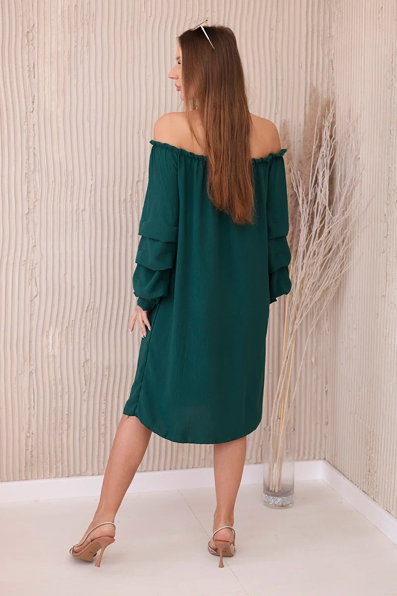 Испанска рокля с декоративни ръкави ИТ-19