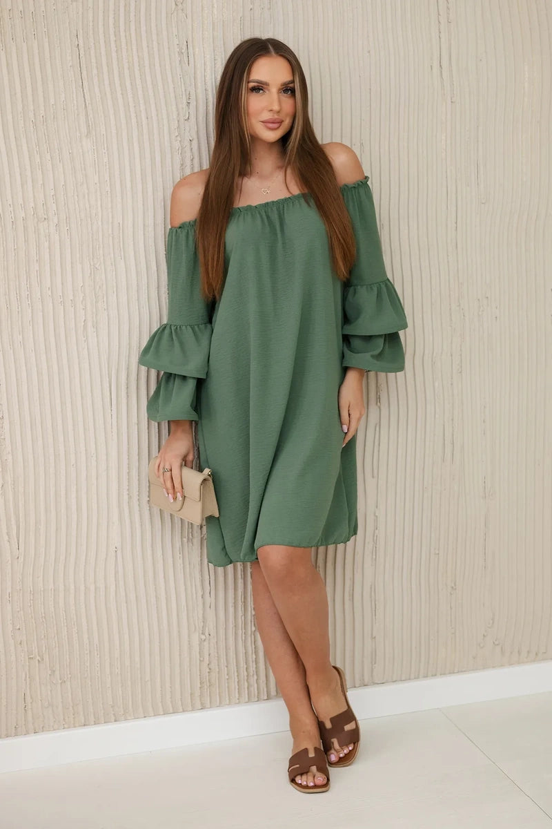 Испанска рокля с волани на ръкава ИТ-23