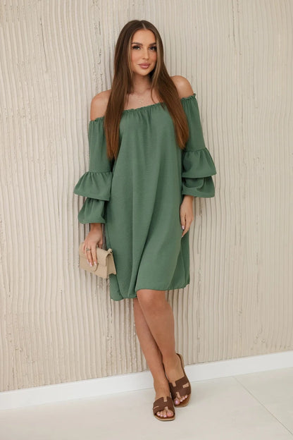 Испанска рокля с волани на ръкава ИТ-23