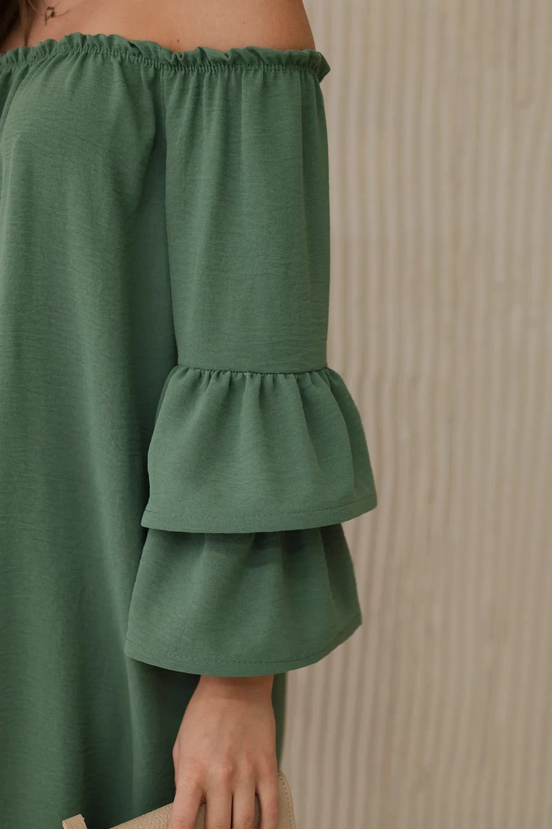 Испанска рокля с волани на ръкава ИТ-23