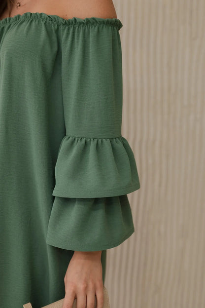 Испанска рокля с волани на ръкава ИТ-23