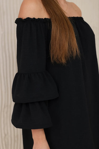 Испанска рокля с волани на ръкава ИТ-23