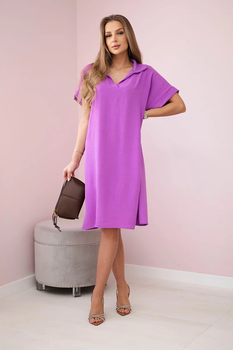 Рокля с V-образно деколте и яка ИТ-33