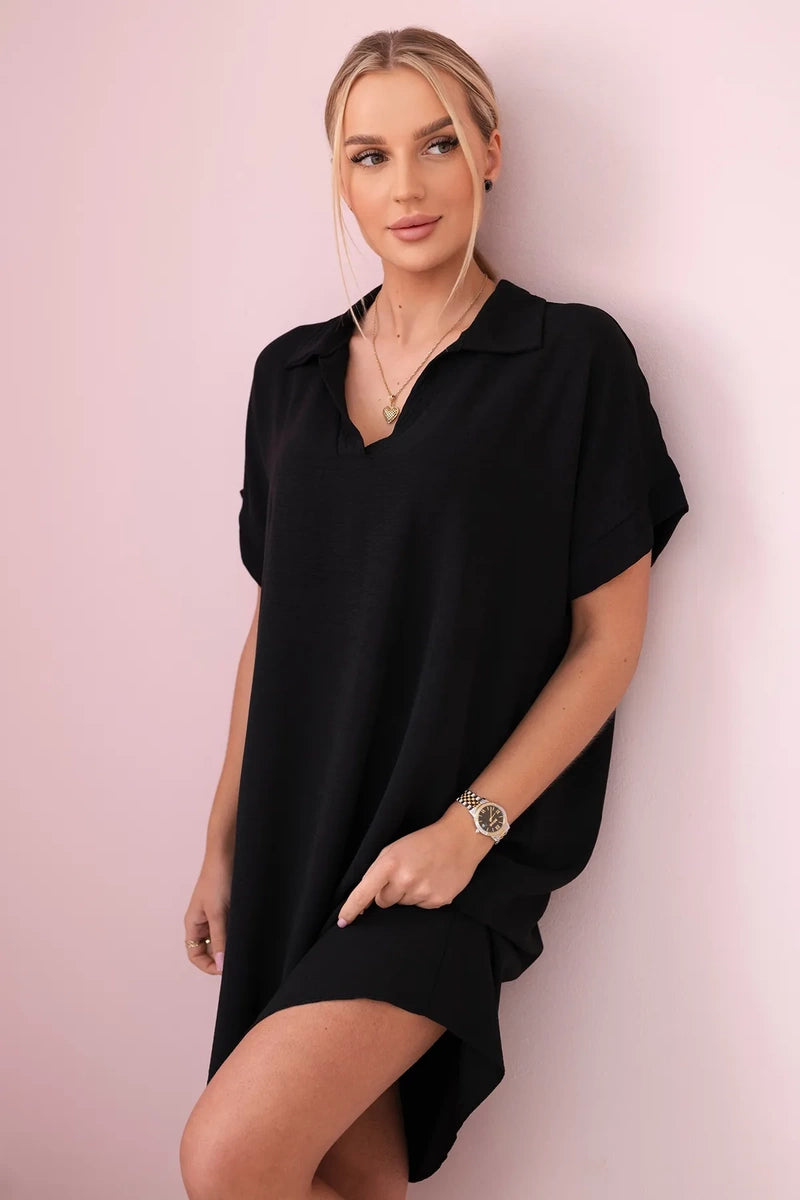 Рокля с V-образно деколте и яка ИТ-33