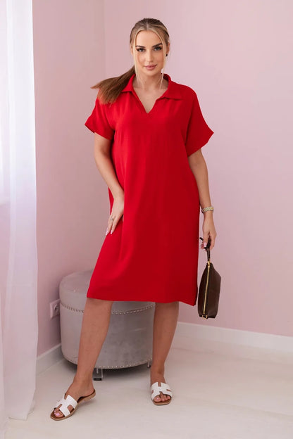 Рокля с V-образно деколте и яка ИТ-33