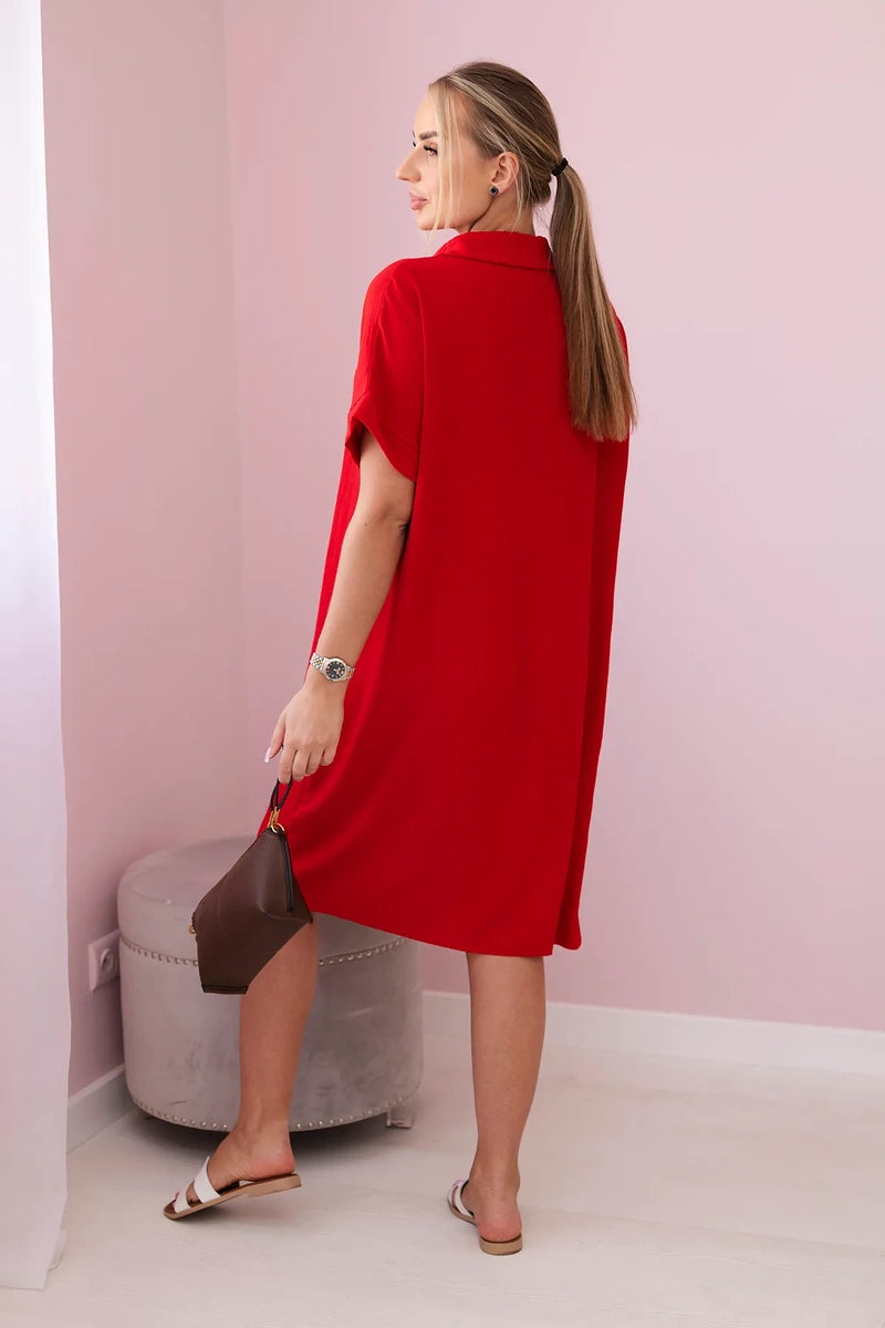 Рокля с V-образно деколте и яка ИТ-33