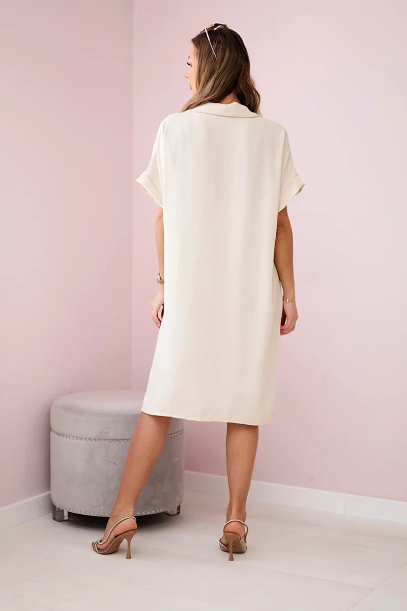 Рокля с V-образно деколте и яка ИТ-33