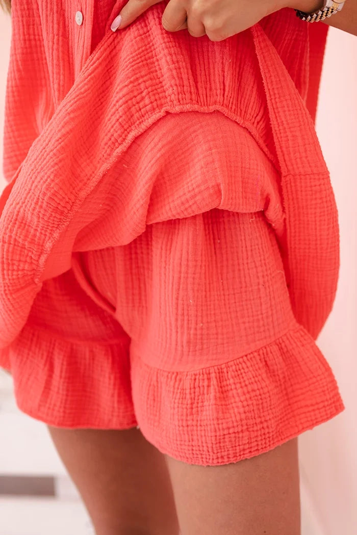 Дамски комплект от муселин с къс ръкав и пола-панталон ИТ-69