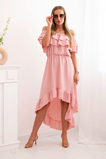 Дамска рокля с открити рамене и удължен гръб ИТ-77