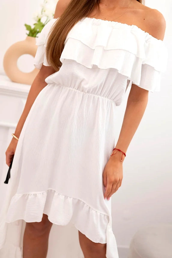 Дамска рокля с открити рамене и удължен гръб ИТ-77