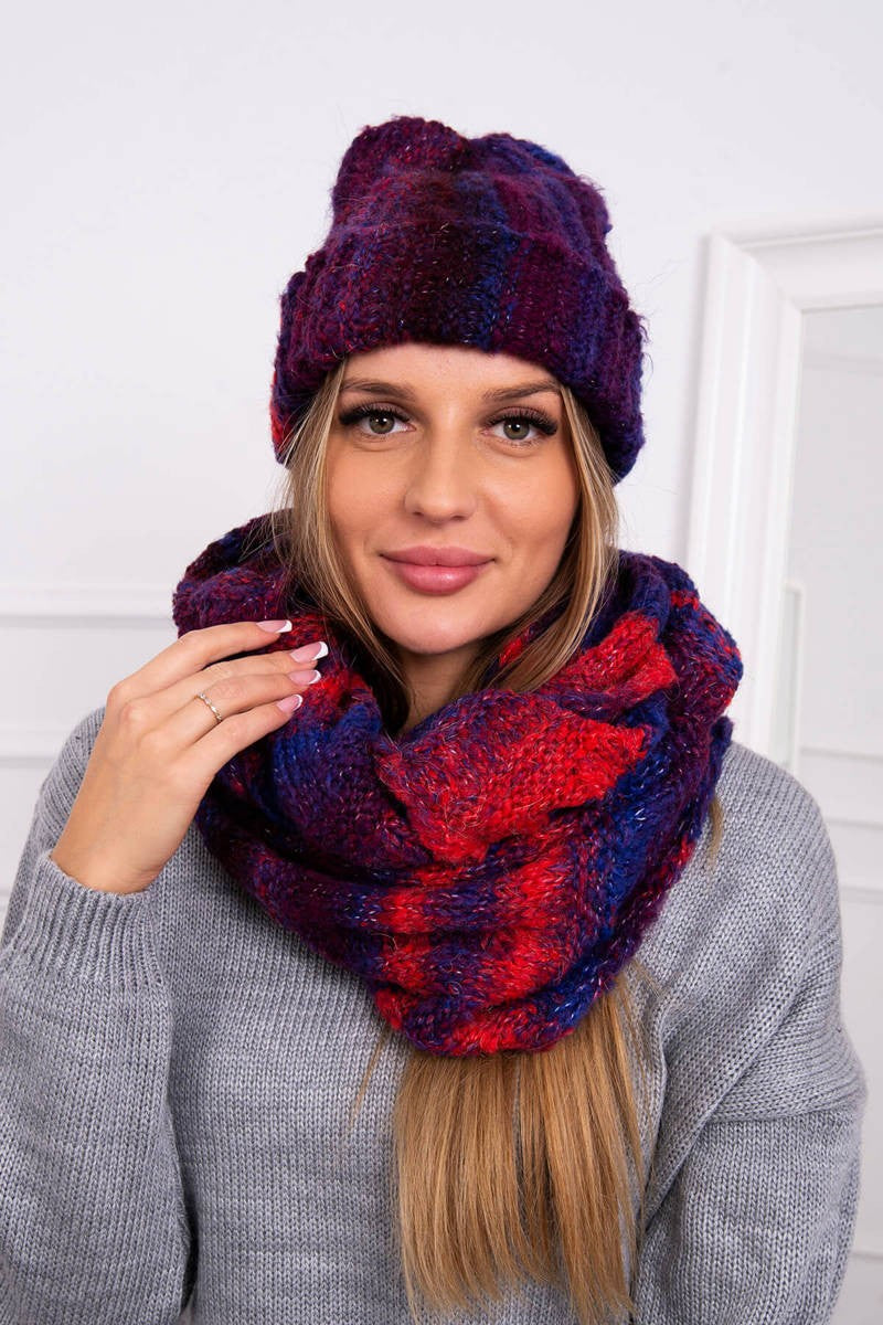 Дамски мохерен комплект от шапка с шал K208