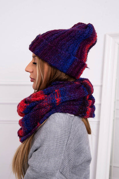 Дамски мохерен комплект от шапка с шал K208