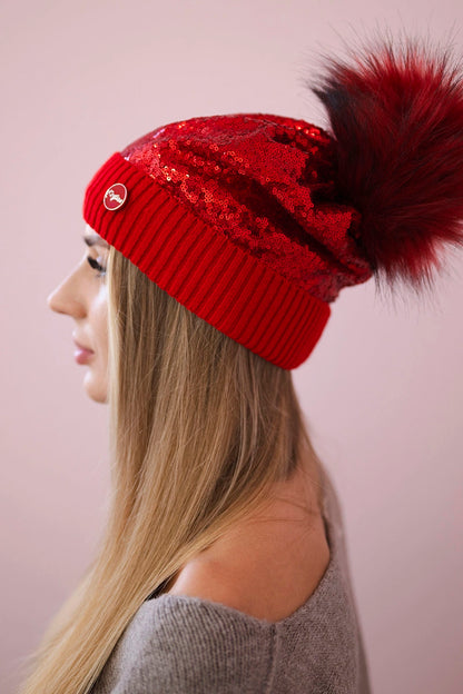 Дамска шапка с пайети K198