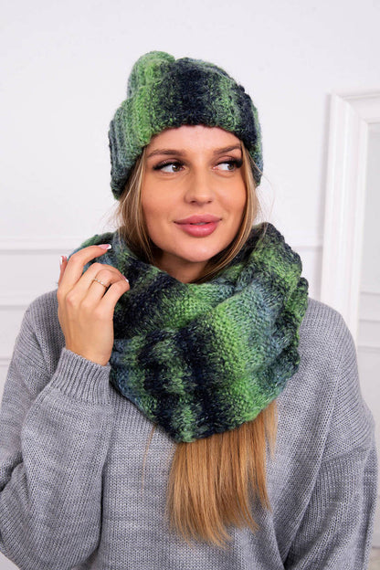 Дамски мохерен комплект от шапка с шал K208