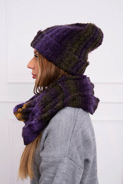 Дамски мохерен комплект от шапка с шал K208