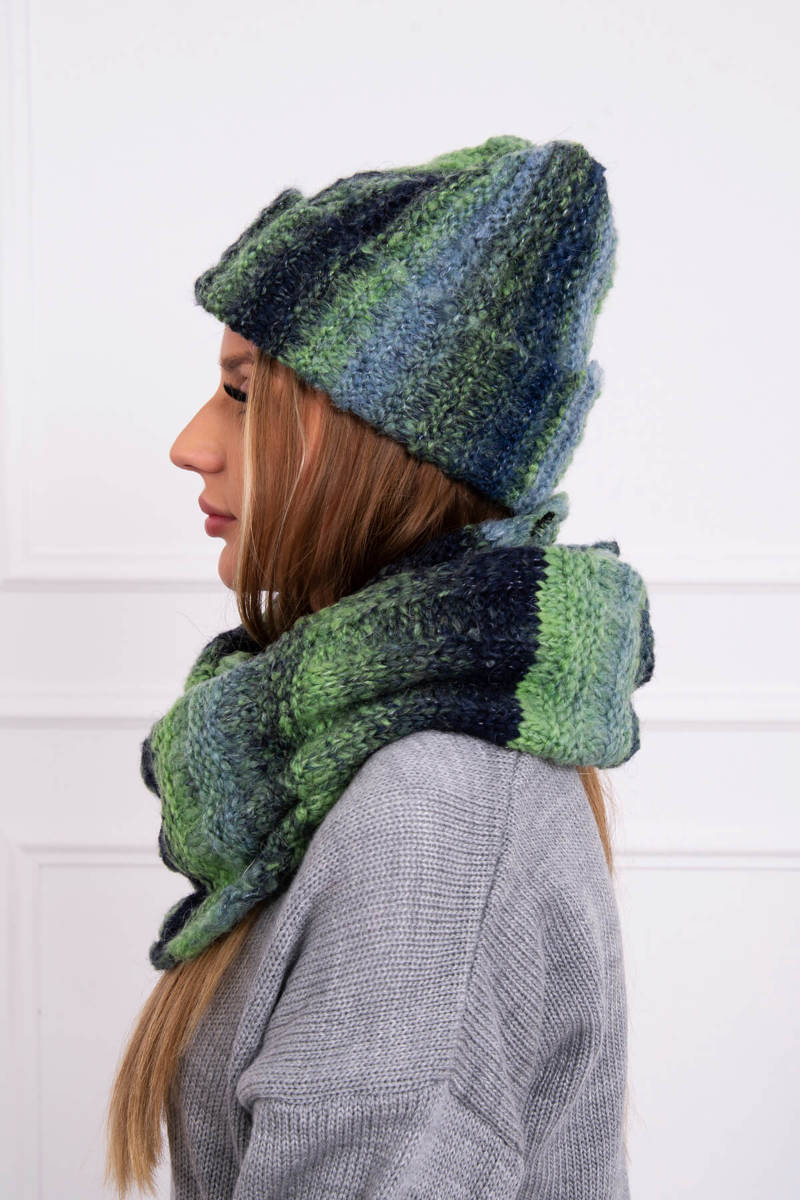 Дамски мохерен комплект от шапка с шал K208