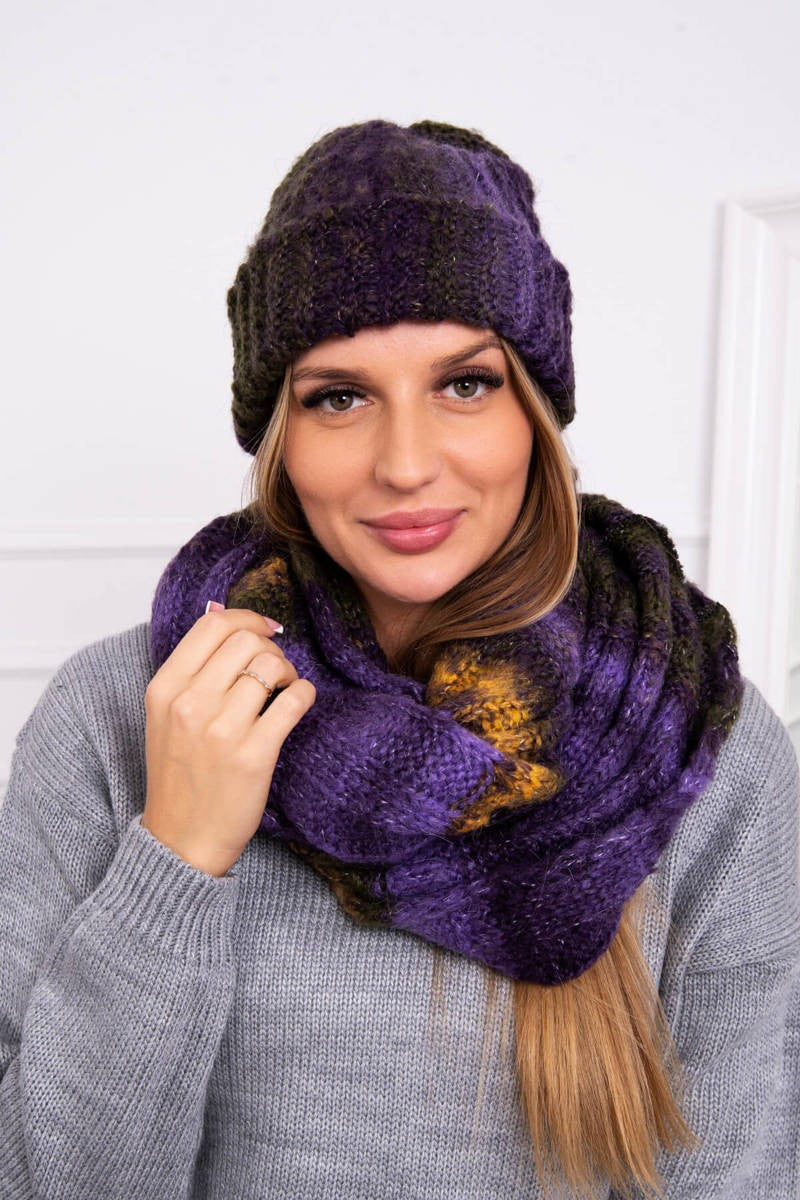 Дамски мохерен комплект от шапка с шал K208