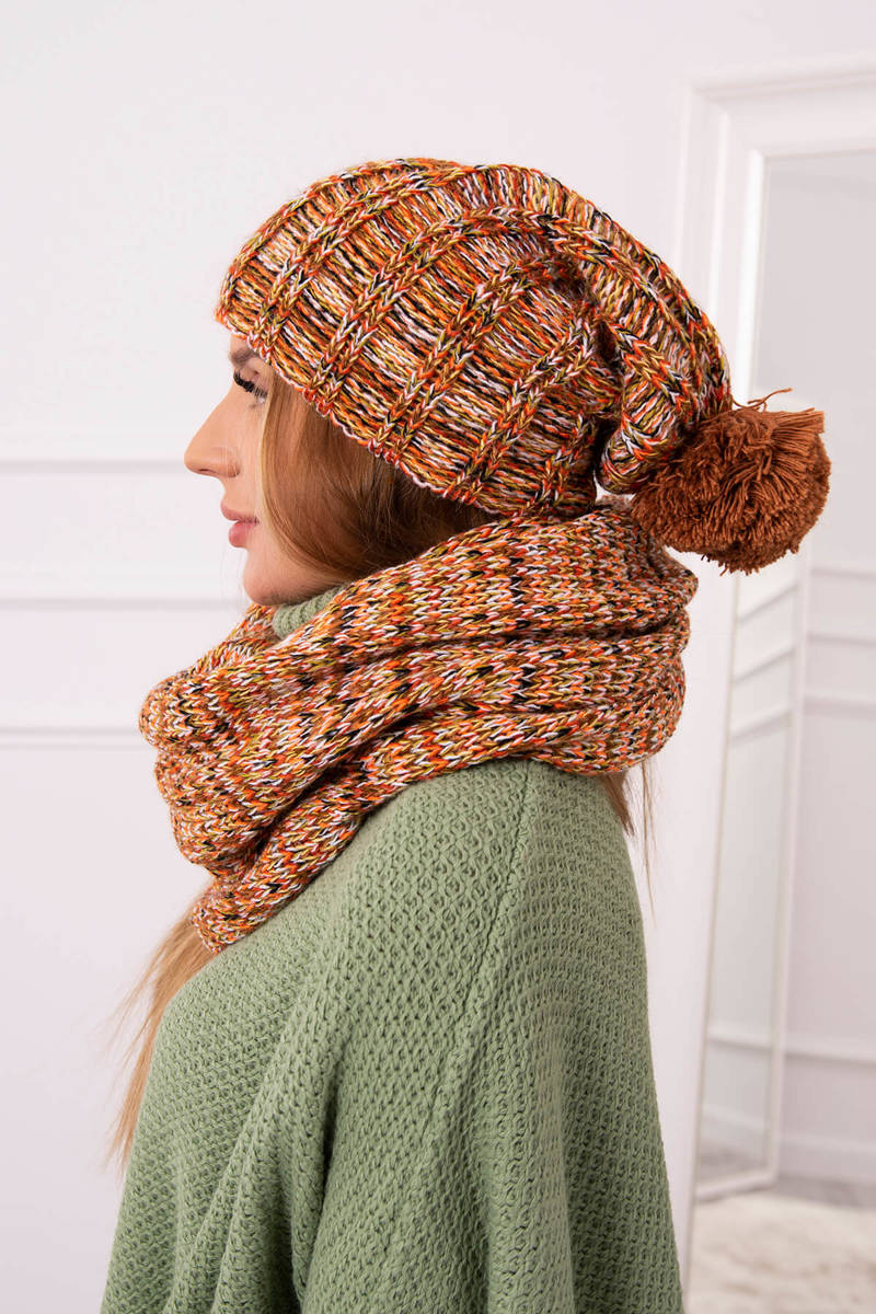 Дамски комплект от шапка с шал Pory Roku K263