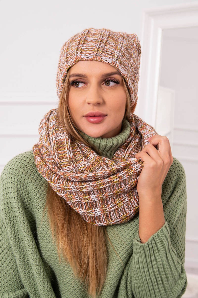 Дамски комплект от шапка с шал Pory Roku K263