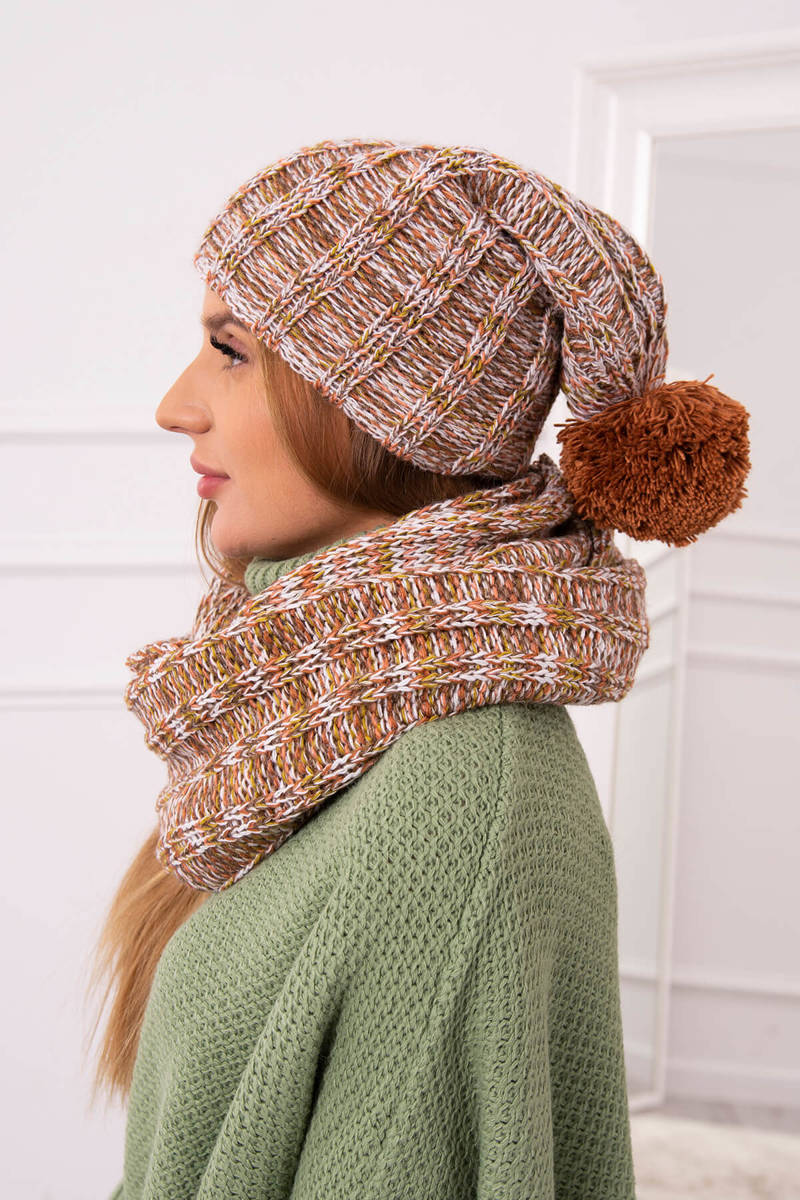 Дамски комплект от шапка с шал Pory Roku K263