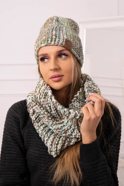 Дамски комплект от поларена шапка с шал Wiwiana K273