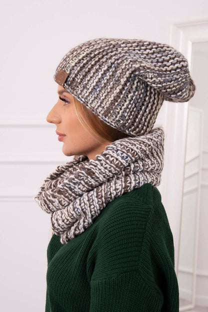 Дамски комплект от поларена шапка с шал Wiwiana K273