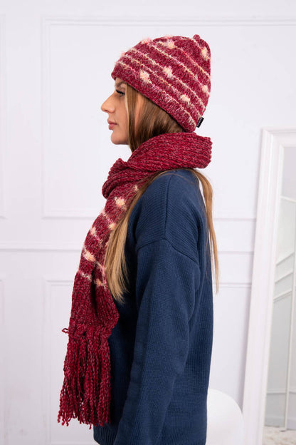 Дамски комплект от шапка с шал Аника K304